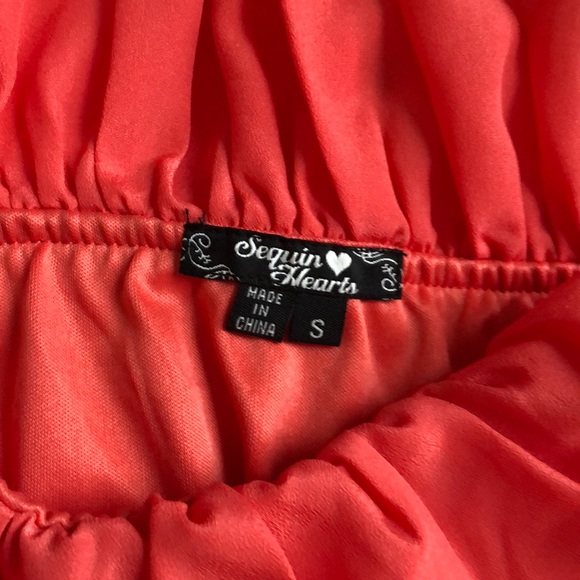 Coral strapless dress - Picture 5 of 5